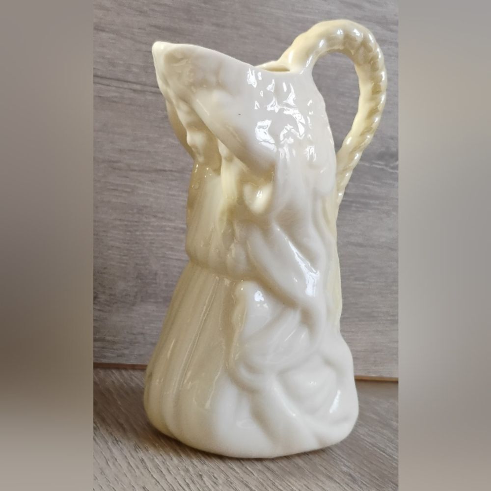 1940's BELLECK China Glass Pitcher Creamer / Tea Maiden Woman Ireland